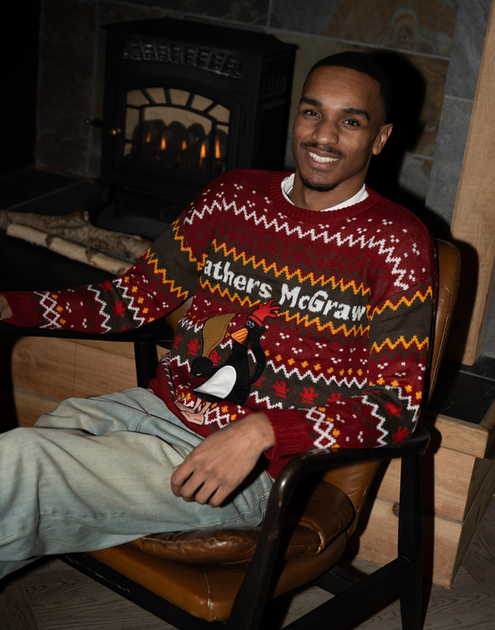 Wallace And Gromit Feathers Unisex Red Christmas Jumper
