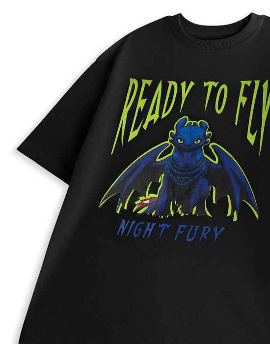 How to Train Your Dragon Night Fury Unisex Black Short Sleeved T-Shirt