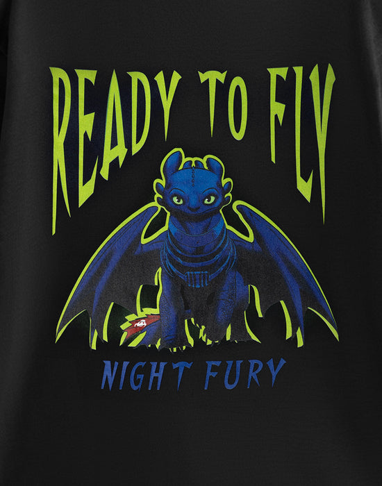 How to Train Your Dragon Night Fury Unisex Black Short Sleeved T-Shirt