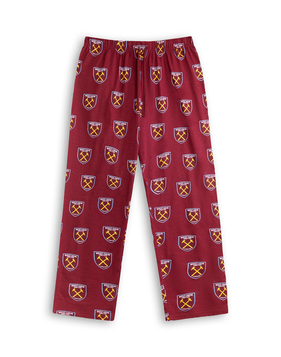 West Ham United Logo Unisex Red Short Sleeve Long Leg Pyjama Set