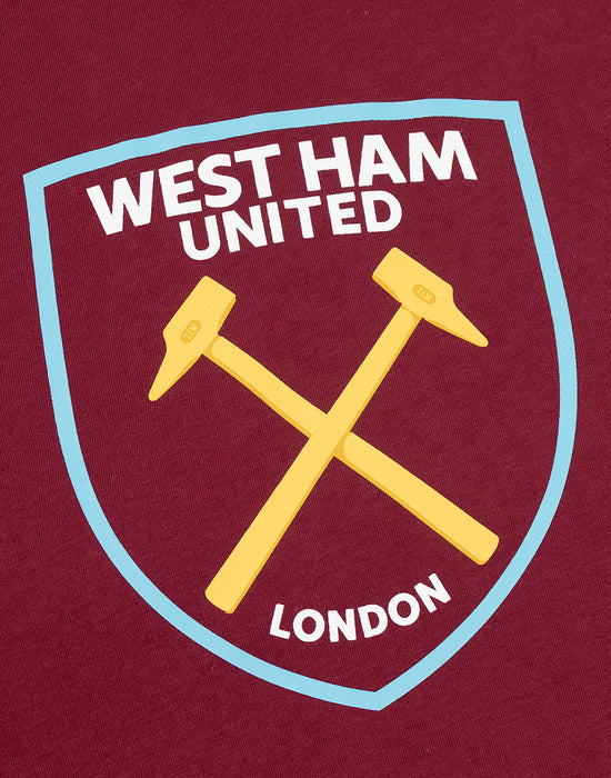 West Ham United Logo Unisex Red Short Sleeve Long Leg Pyjama Set