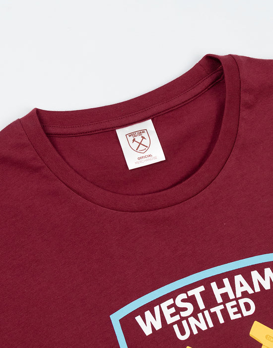 West Ham United Logo Unisex Red Short Sleeve Long Leg Pyjama Set