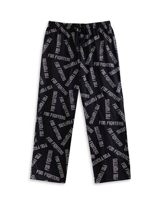 Foo Fighters Logo Mens Black Short Sleeve Long Leg Pyjama Set
