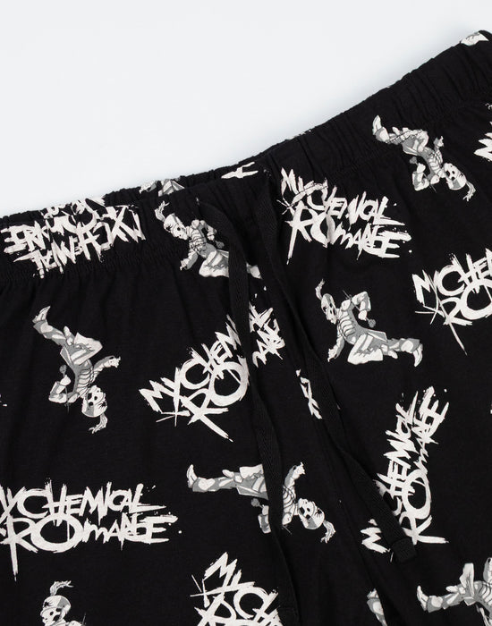 My Chemical Romance Logo Mens Black Short Sleeve Long Leg Pyjama Set