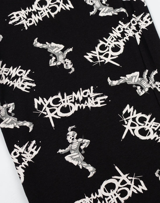 My Chemical Romance Logo Mens Black Short Sleeve Long Leg Pyjama Set