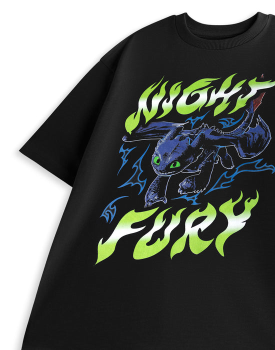 How to Train Your Dragon Night Fury Mens Black Short Sleeved T-Shirt