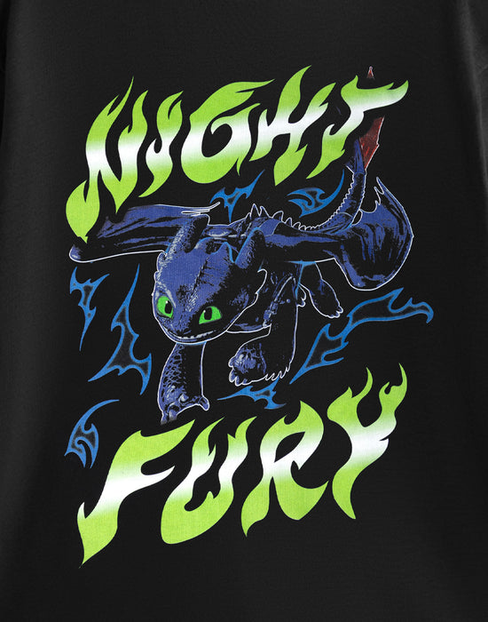 How to Train Your Dragon Night Fury Mens Black Short Sleeved T-Shirt