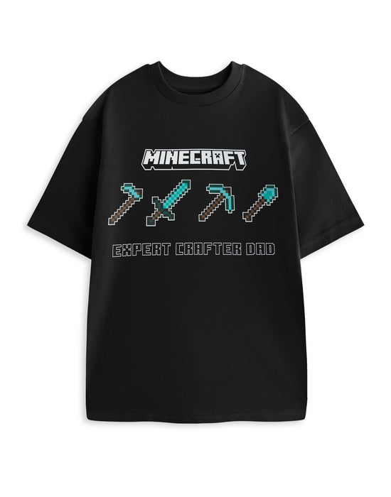Minecraft Expert Crafter Dad Mens Black Short Sleeved T-Shirt
