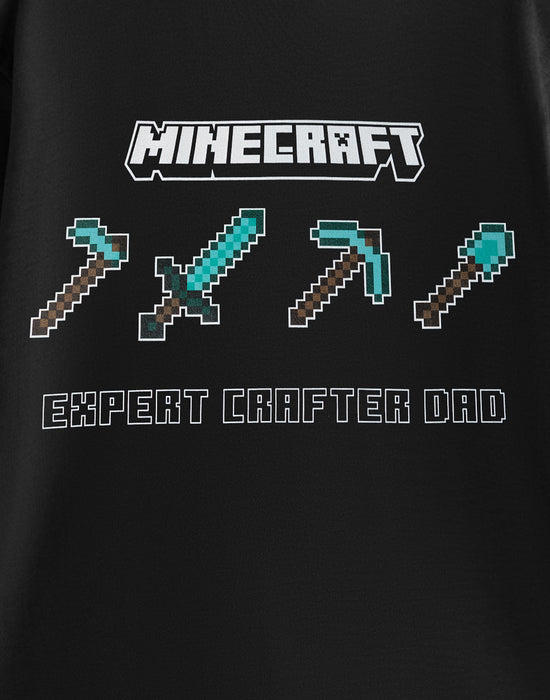 Minecraft Expert Crafter Dad Mens Black Short Sleeved T-Shirt