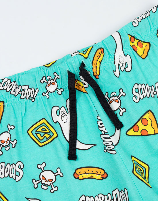 Scooby Doo Character Mens Black Short Sleeve Long Leg Pyjama Set