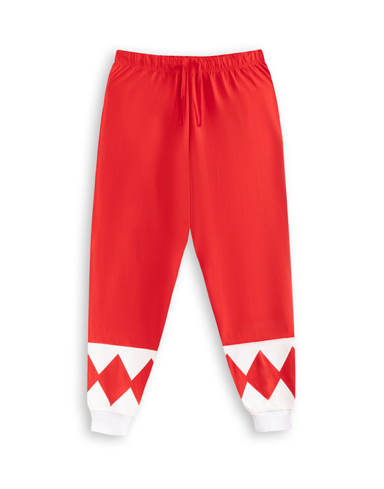 Power Rangers Red Character Mens Red Short Sleeve Long Leg Pyjama Set