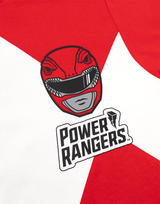 Power Rangers Red Character Mens Red Short Sleeve Long Leg Pyjama Set
