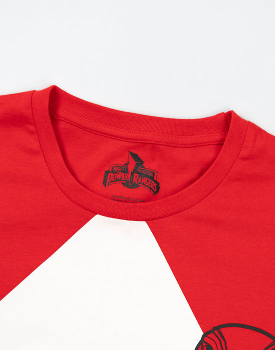 Power Rangers Red Character Mens Red Short Sleeve Long Leg Pyjama Set