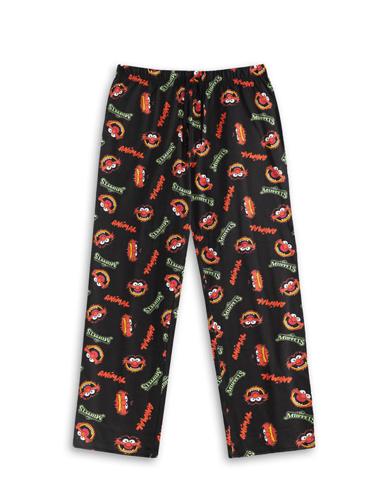 Disney Muppets Mens Black Short Sleeve Long Leg Pyjama Set