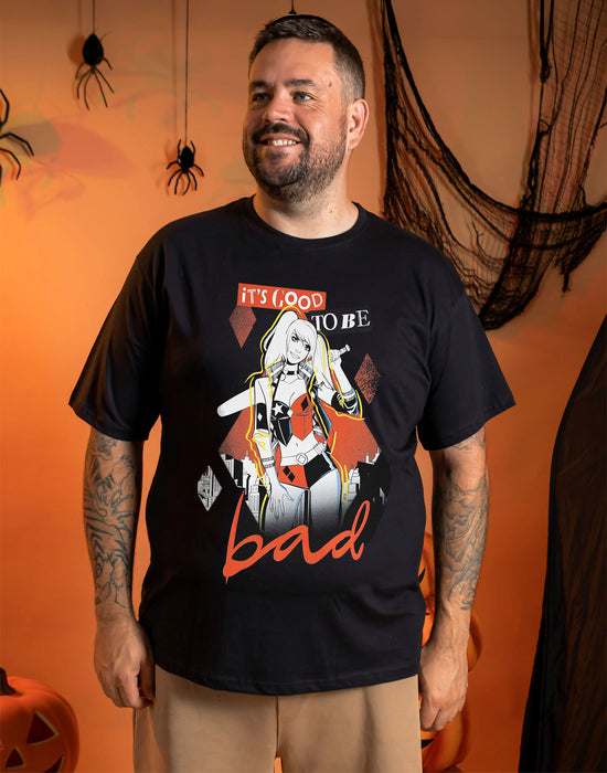 DC Comics Harley Quinn Its Good To Be Bad Unisex Black Short Sleeved T-Shirt