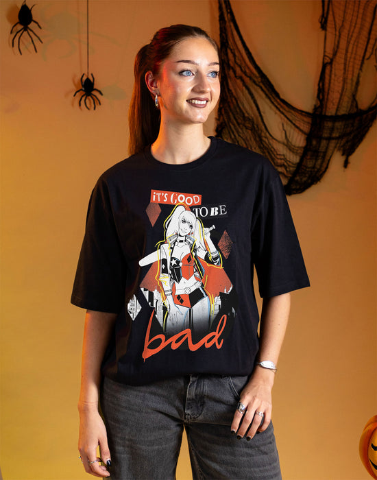DC Comics Harley Quinn Its Good To Be Bad Unisex Black Short Sleeved T-Shirt