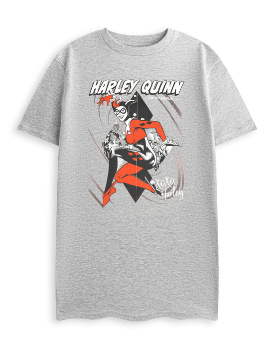 DC Comics XOXO Harley Unisex Grey Short Sleeved T-Shirt