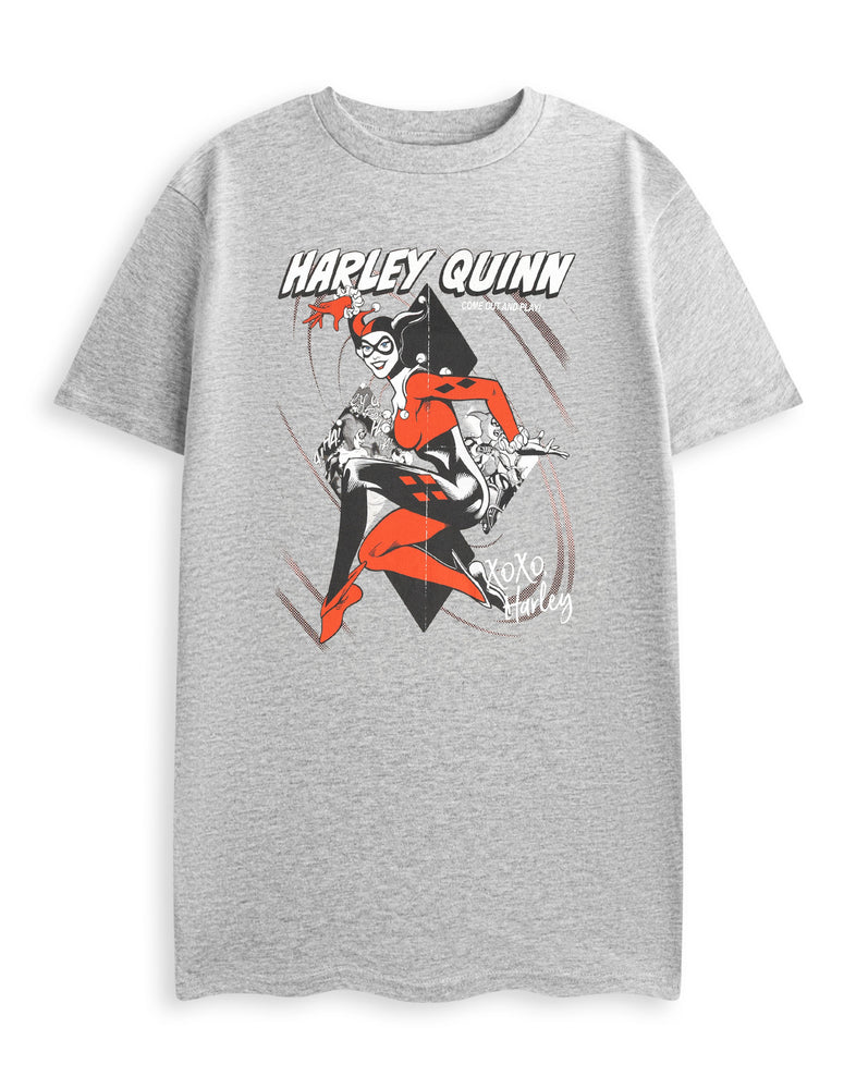 DC Comics XOXO Harley Unisex Grey Short Sleeved T-Shirt