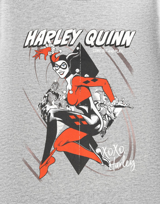 DC Comics XOXO Harley Unisex Grey Short Sleeved T-Shirt