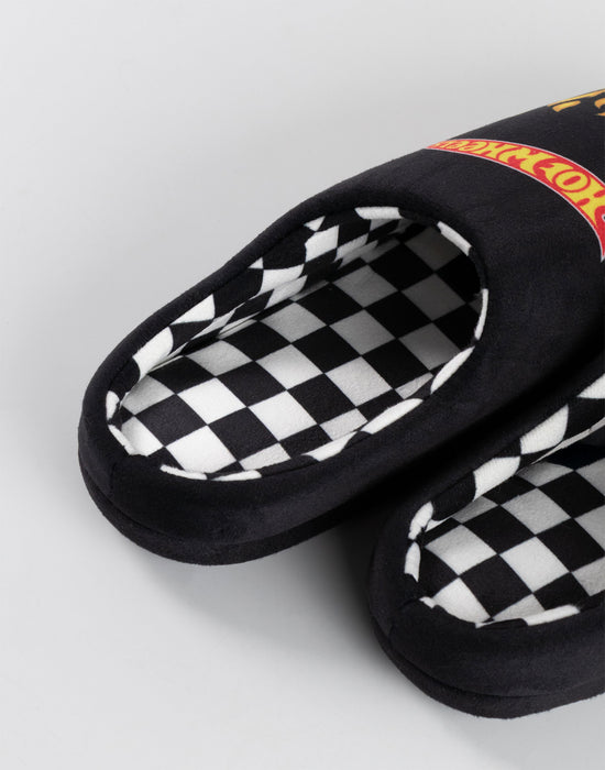 Hot Wheels Character Mens Black Mule Slippers