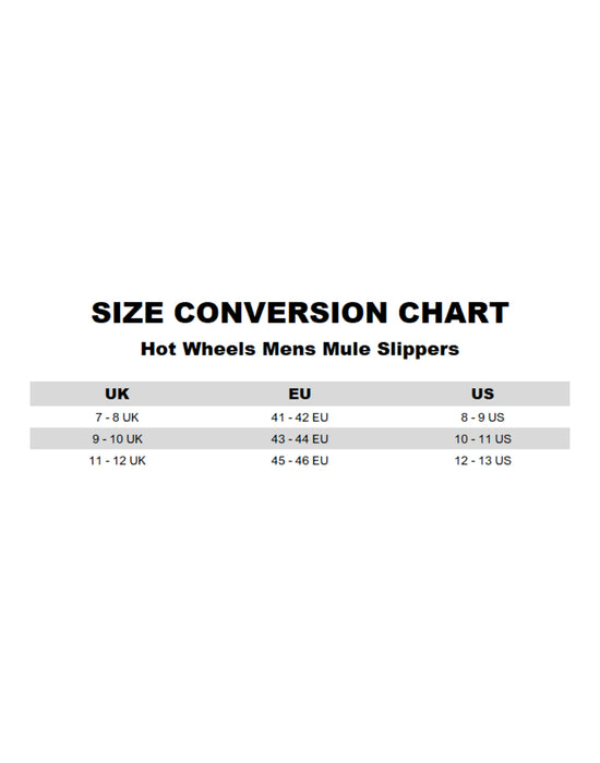Hot Wheels Character Mens Black Mule Slippers