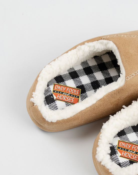 Only Fools And Horses Del Boy Mens Brown Mule Slippers