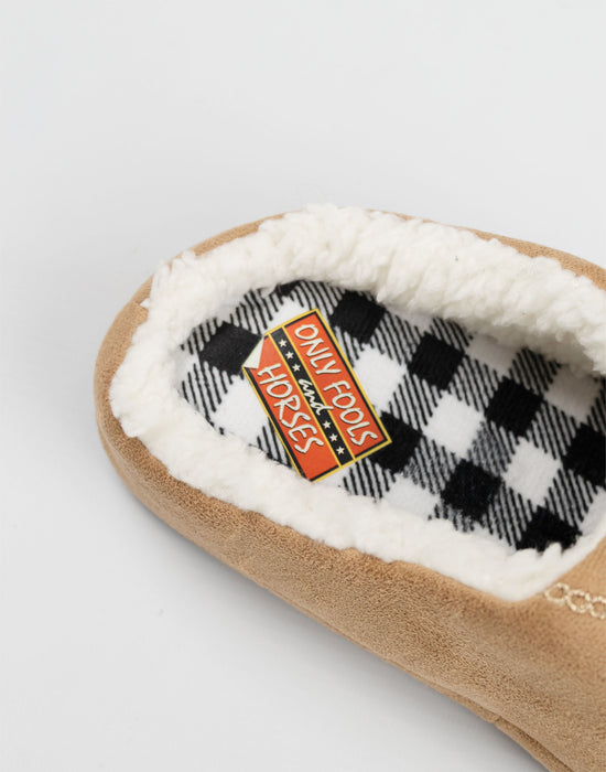 Only Fools And Horses Del Boy Mens Brown Mule Slippers
