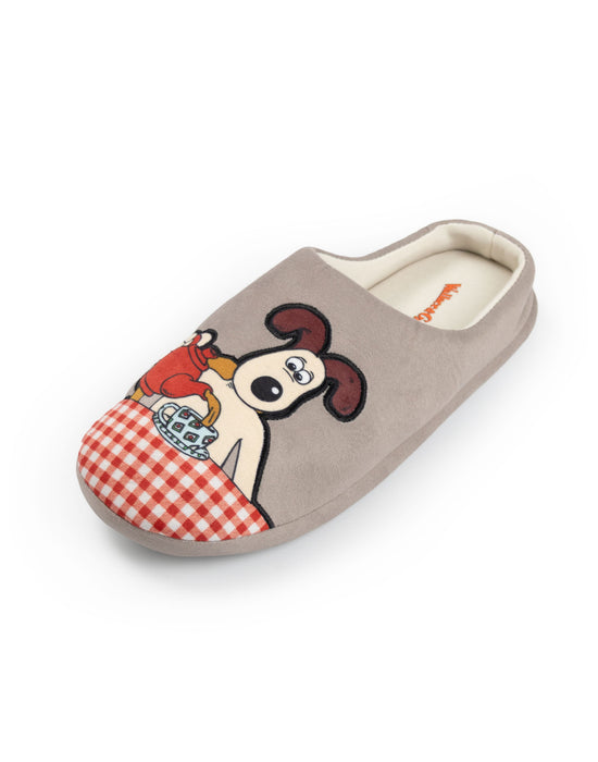 Wallace And Gromit Multi Character Unisex Brown Mule Slippers