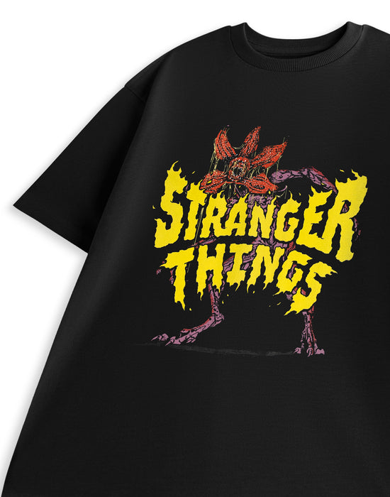 Stranger Things Demogorgon Unisex Black Short Sleeved T-Shirt