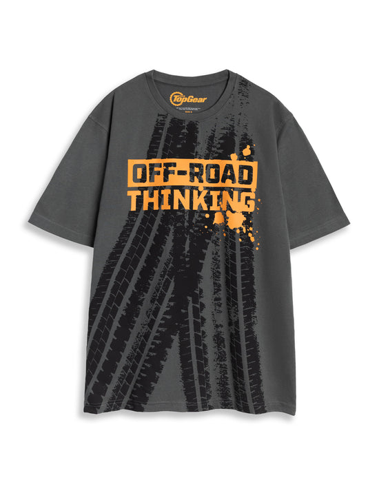 Top Gear Off Road Thinking Unisex Grey Short Sleeved T-Shirt