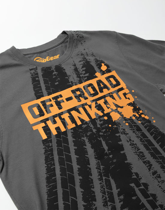 Top Gear Off Road Thinking Unisex Grey Short Sleeved T-Shirt