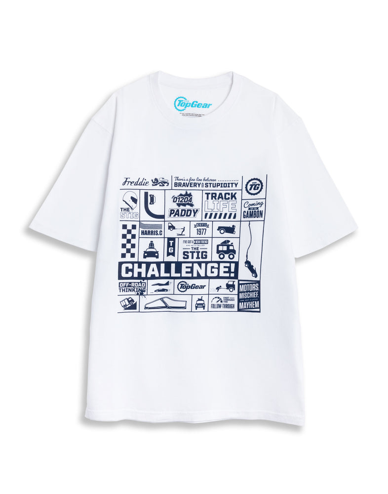 Top Gear Graphic Unisex Off-White Short Sleeved T-Shirt