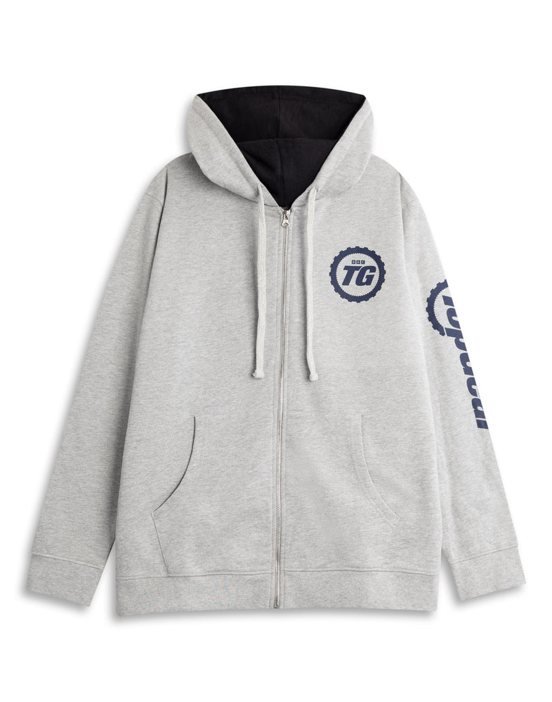 Top Gear Logo Zip Up Unisex Grey Hoodie