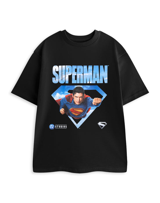 DC Comics Superman Movie Mens Black Short Sleeved T-Shirt