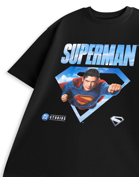 DC Comics Superman Movie Mens Black Short Sleeved T-Shirt