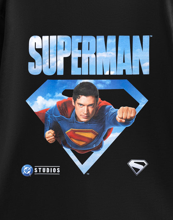 DC Comics Superman Movie Mens Black Short Sleeved T-Shirt