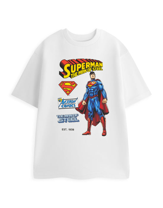 DC Comics The Adventures of Superman Mens Grey Short Sleeved T-Shirt