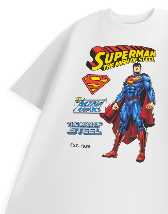 DC Comics The Adventures of Superman Mens Grey Short Sleeved T-Shirt