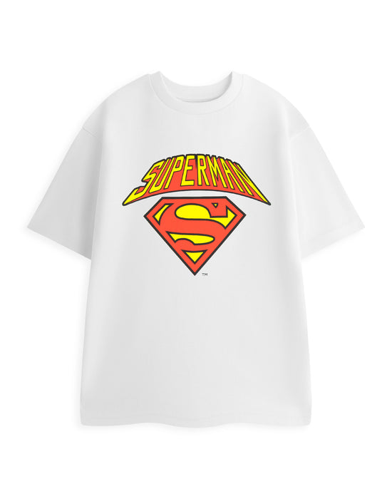 DC Comics Colligate Logo Mens White Short Sleeved T-Shirt