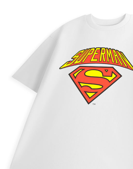 DC Comics Colligate Logo Mens White Short Sleeved T-Shirt