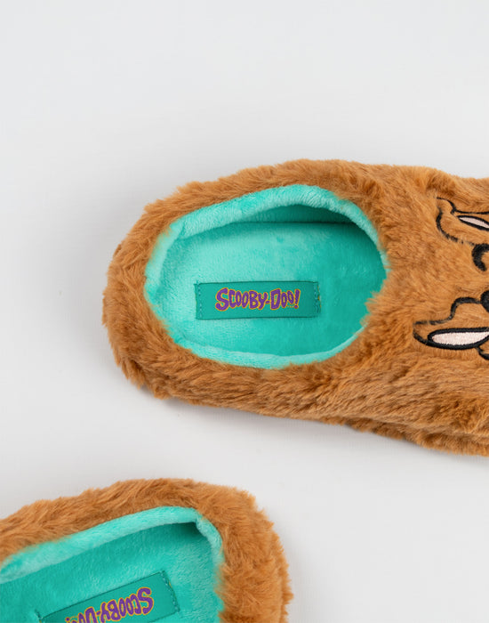 Scooby Doo Character Face Unisex Brown Mule Slippers