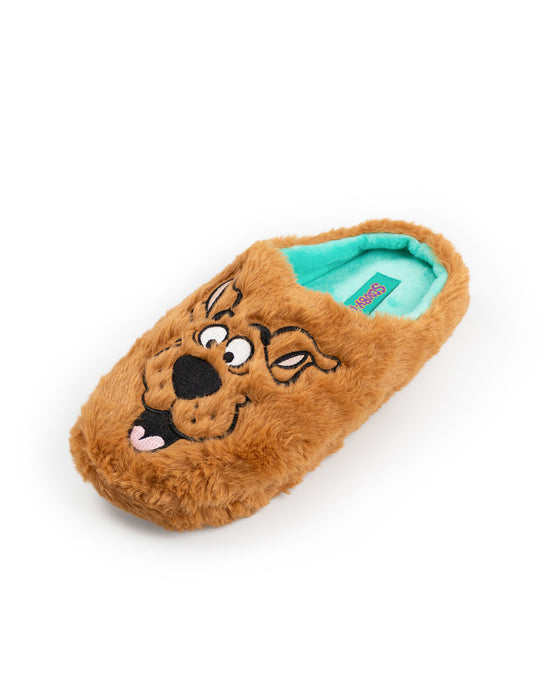 Scooby Doo Character Face Unisex Brown Mule Slippers