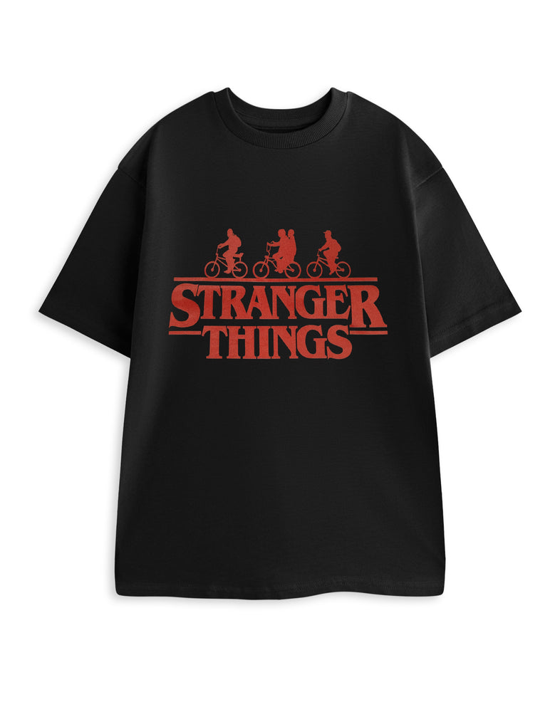 Stranger Things Bikes Logo Mens Black Short Sleeved T-Shirt