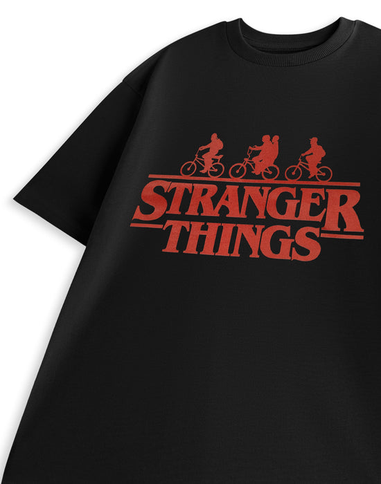 Stranger Things Bikes Logo Mens Black Short Sleeved T-Shirt