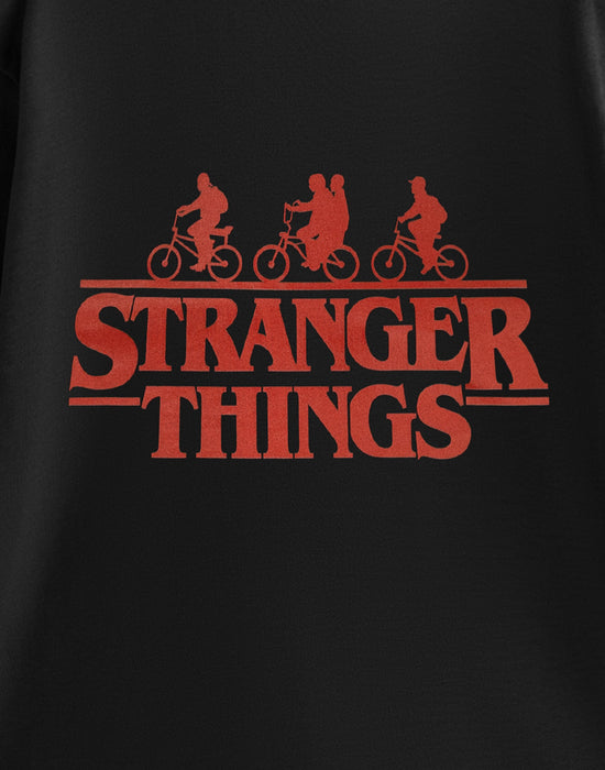 Stranger Things Bikes Logo Mens Black Short Sleeved T-Shirt