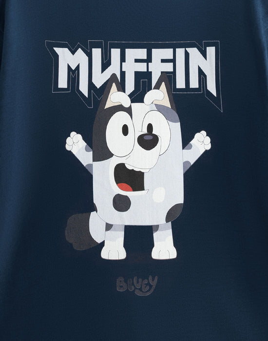Bluey Muffin Mens Black Short Sleeved T-Shirt