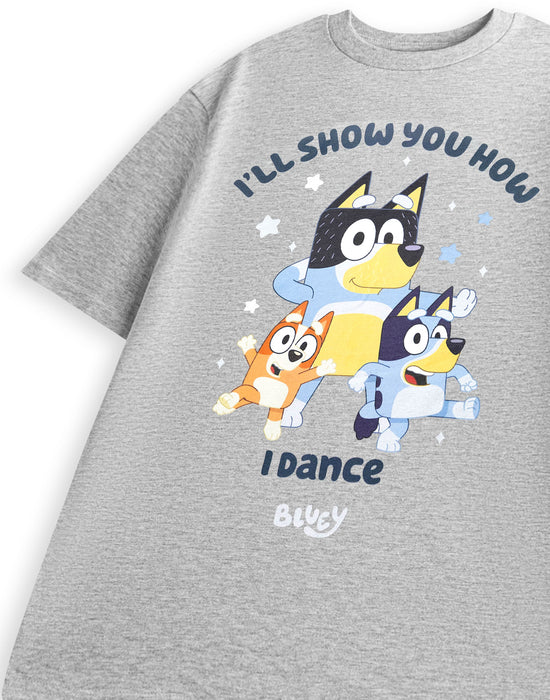 Bluey Dance Unisex Grey Short Sleeved T-Shirt