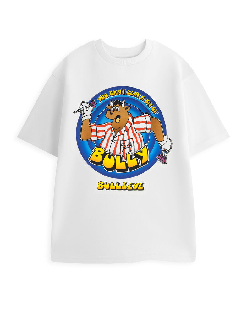 Bullseye You Can't Beat A Bit Of Bully Mens White Short Sleeved T-Shirt