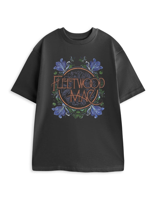 Fleetwood Mac Flowers Mens Black Short Sleeved T-Shirt