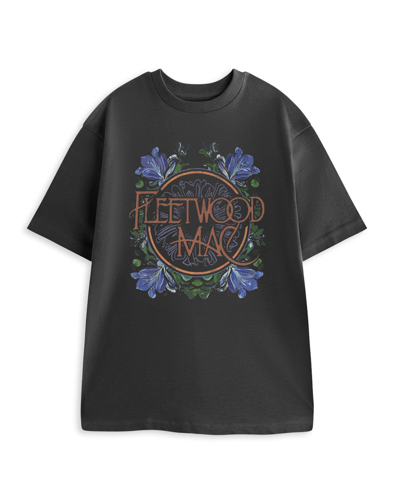 Fleetwood Mac Flowers Mens Black Short Sleeved T-Shirt